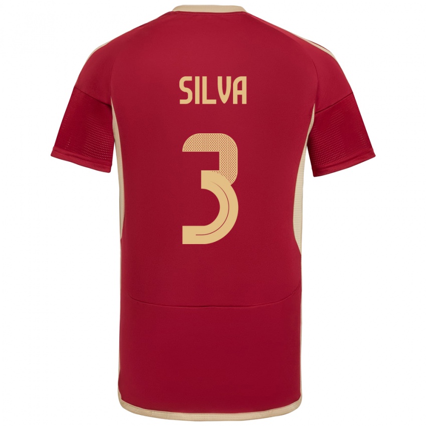 Niño Camiseta Venezuela Santiago Silva #3 Borgoña 1ª Equipación 24-26 La Camisa Perú