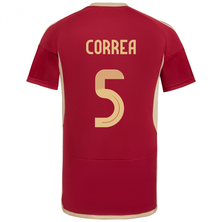 Niño Camiseta Venezuela José Correa #5 Borgoña 1ª Equipación 24-26 La Camisa Perú