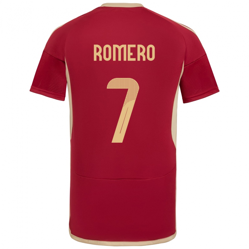 Niño Camiseta Venezuela Leenhan Romero #7 Borgoña 1ª Equipación 24-26 La Camisa Perú