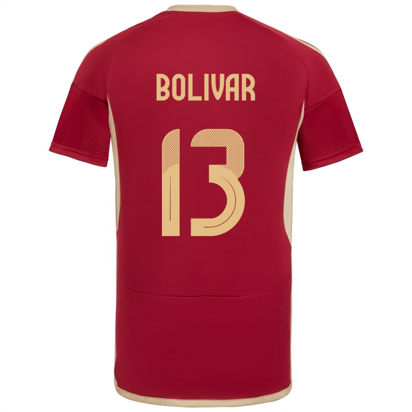 Niño Camiseta Venezuela Salvador Bolívar #13 Borgoña 1ª Equipación 24-26 La Camisa Perú