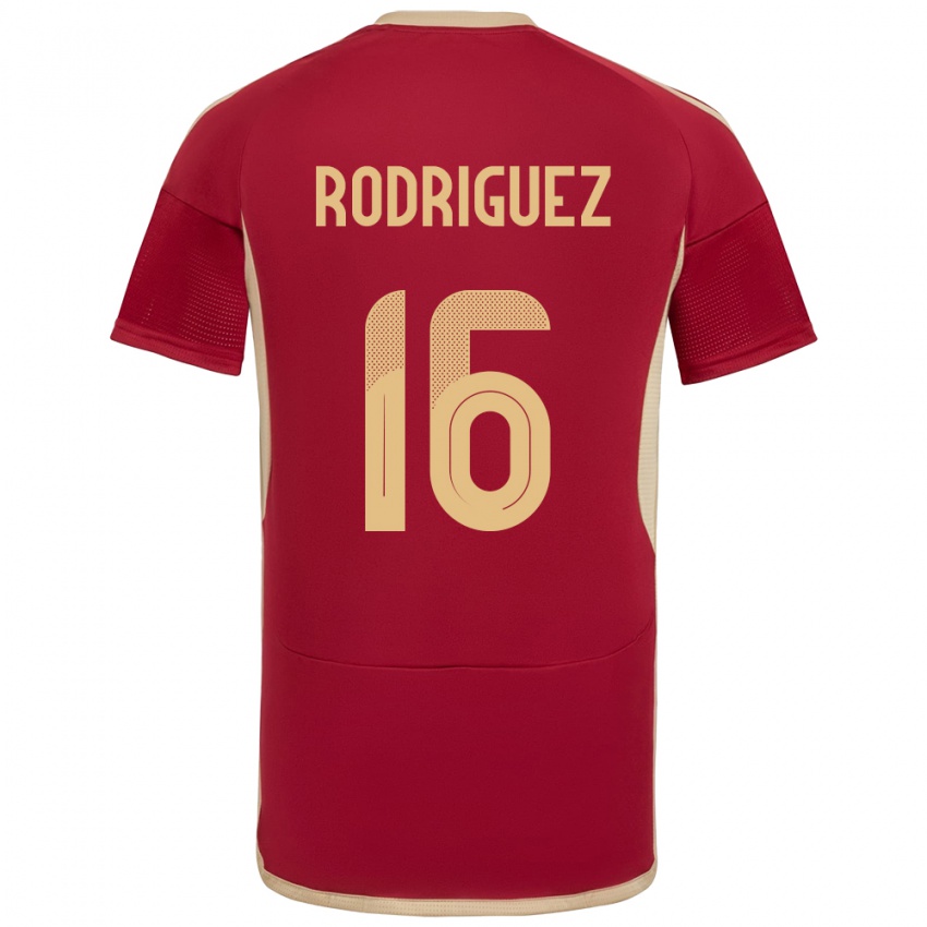 Niño Camiseta Venezuela Arianna Rodríguez #16 Borgoña 1ª Equipación 24-26 La Camisa Perú