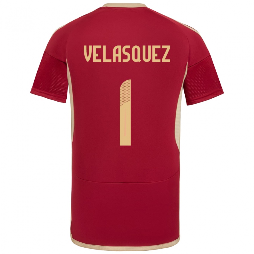 Niño Camiseta Venezuela Yessica Velásquez #1 Borgoña 1ª Equipación 24-26 La Camisa Perú