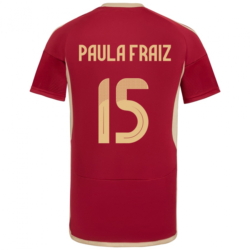 Niño Camiseta Venezuela Ana Paula Fraiz #15 Borgoña 1ª Equipación 24-26 La Camisa Perú