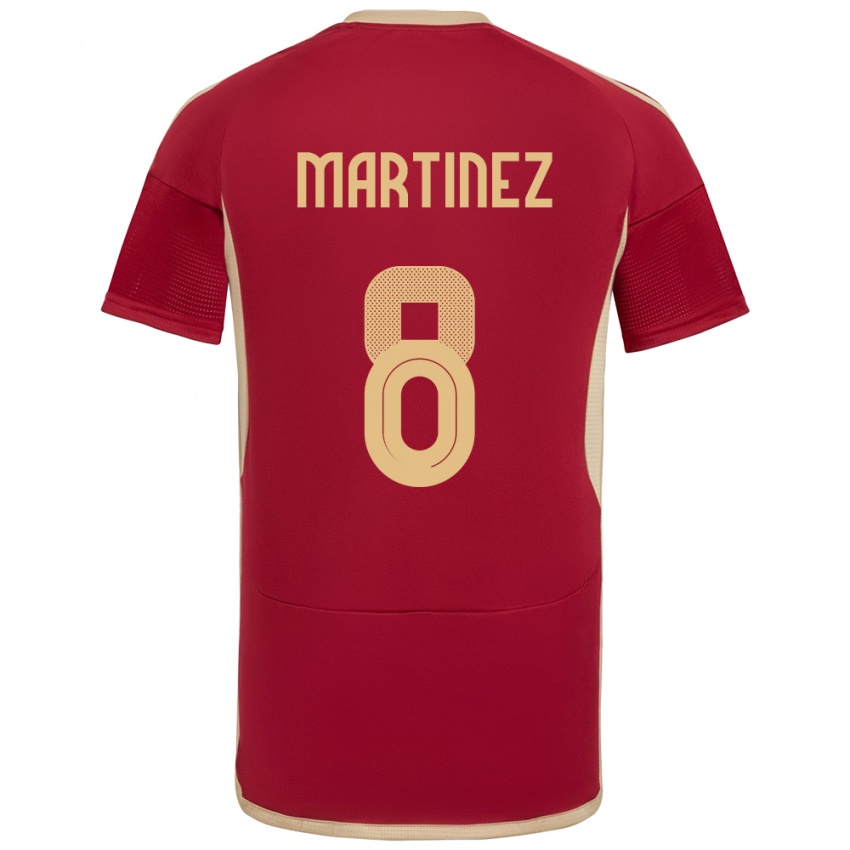 Niño Camiseta Venezuela Bárbara Martínez #8 Borgoña 1ª Equipación 24-26 La Camisa Perú