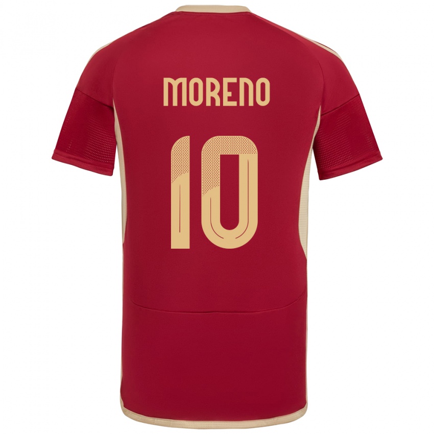 Niño Camiseta Venezuela Yerliane Moreno #10 Borgoña 1ª Equipación 24-26 La Camisa Perú