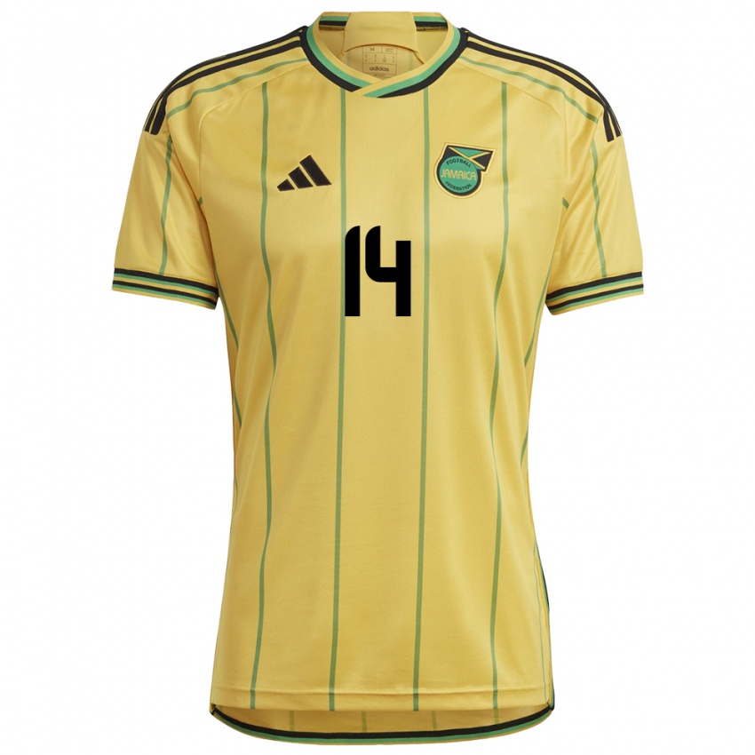 Niño Camiseta Jamaica Siobhan Wilson #14 Amarillo 1ª Equipación 24-26 La Camisa Perú