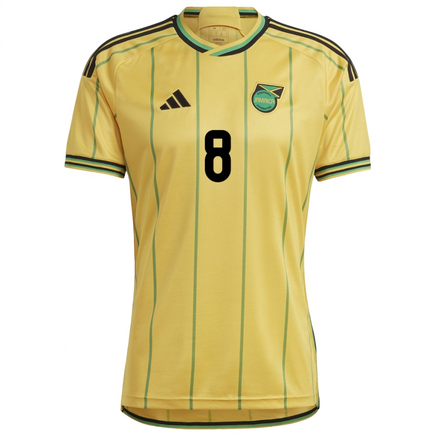 Niño Camiseta Jamaica Drew Spence #8 Amarillo 1ª Equipación 24-26 La Camisa Perú