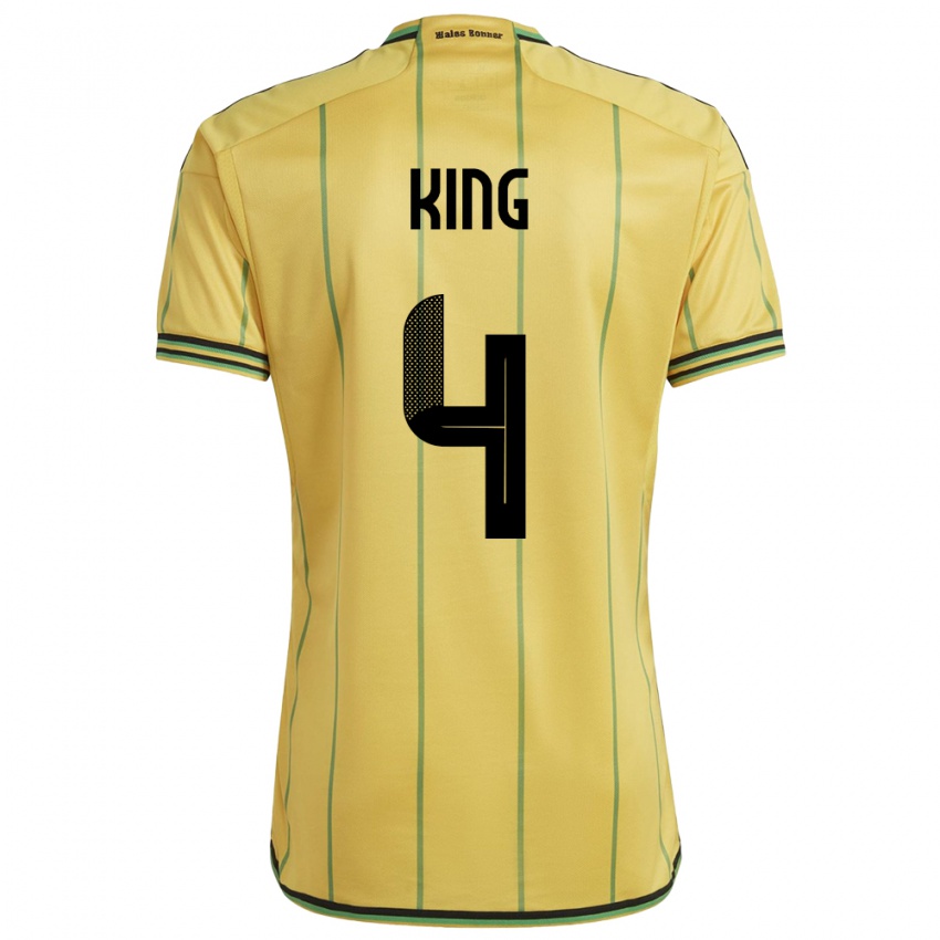 Niño Camiseta Jamaica Richard King #4 Amarillo 1ª Equipación 24-26 La Camisa Perú
