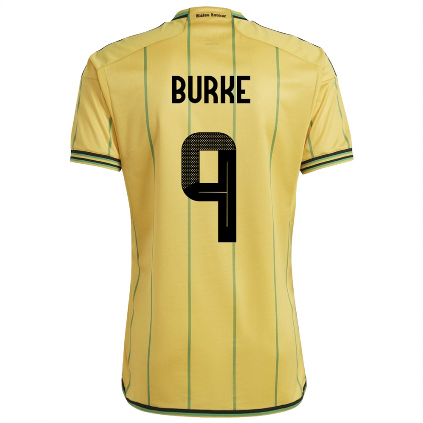 Niño Camiseta Jamaica Cory Burke #9 Amarillo 1ª Equipación 24-26 La Camisa Perú