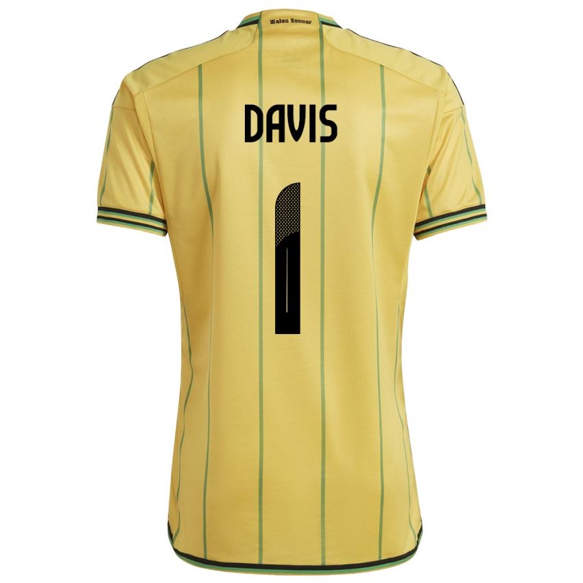 Niño Camiseta Jamaica Shaquan Davis #1 Amarillo 1ª Equipación 24-26 La Camisa Perú