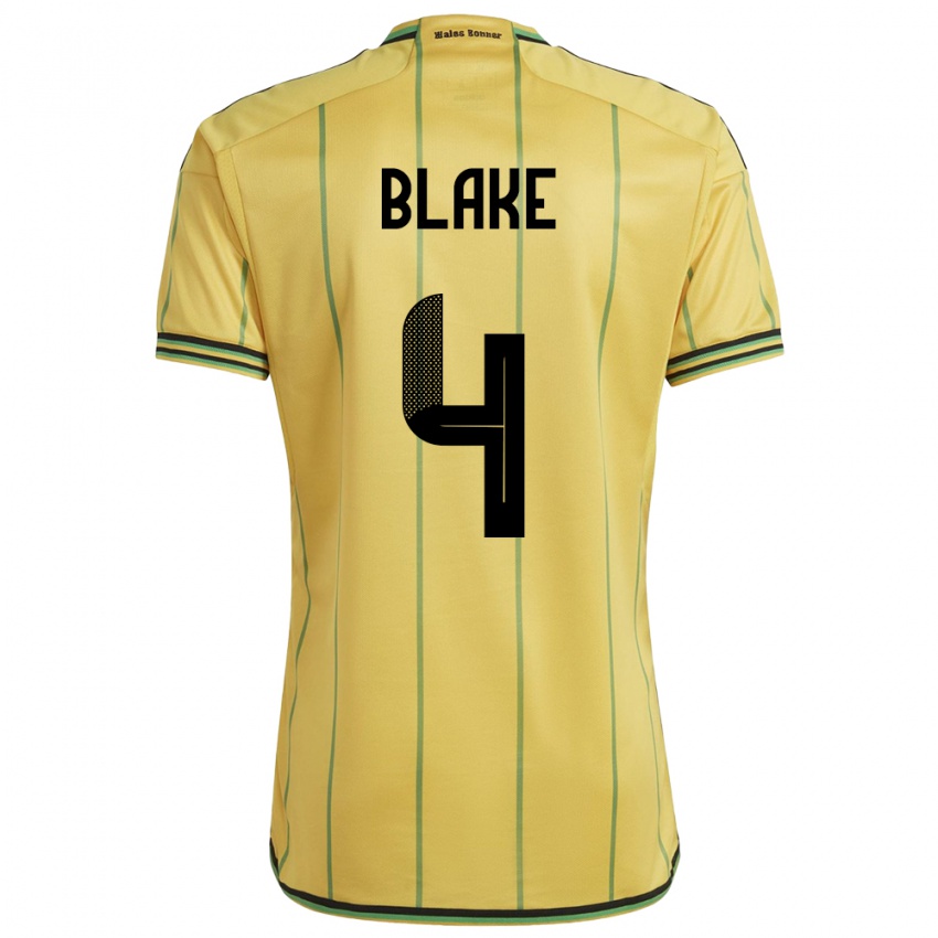 Niño Camiseta Jamaica Romain Blake #4 Amarillo 1ª Equipación 24-26 La Camisa Perú