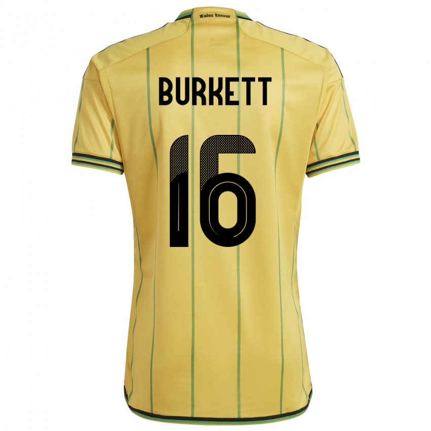 Niño Camiseta Jamaica Brian Burkett #16 Amarillo 1ª Equipación 24-26 La Camisa Perú