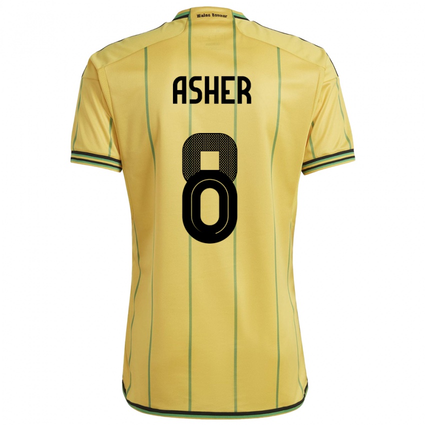 Niño Camiseta Jamaica Chinyelu Asher #8 Amarillo 1ª Equipación 24-26 La Camisa Perú