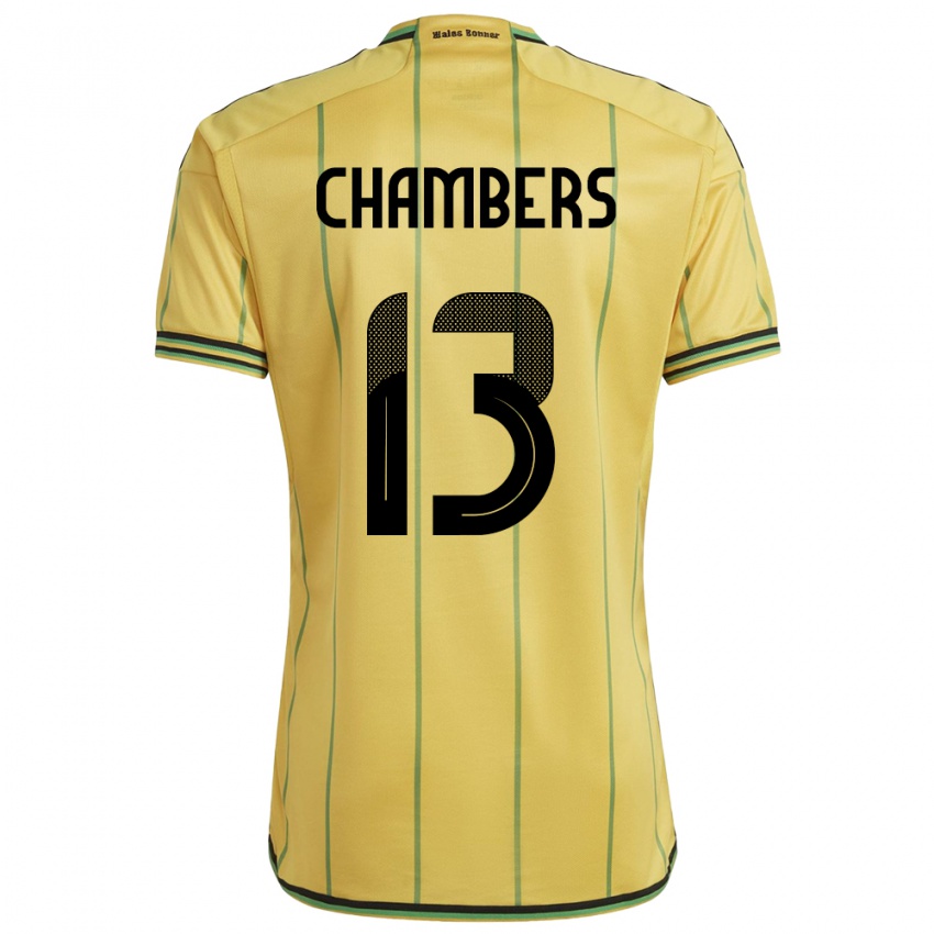 Niño Camiseta Jamaica Chris-Ann Chambers #13 Amarillo 1ª Equipación 24-26 La Camisa Perú