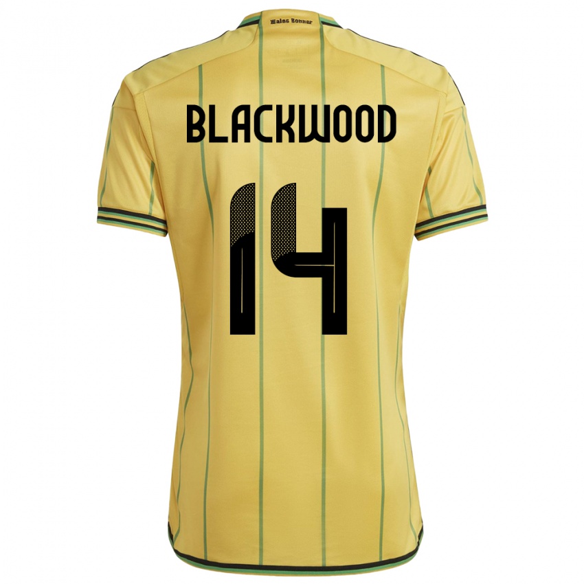 Niño Camiseta Jamaica Deneisha Blackwood #14 Amarillo 1ª Equipación 24-26 La Camisa Perú