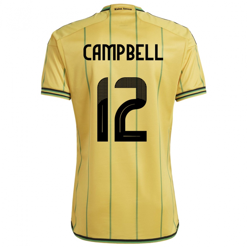 Niño Camiseta Jamaica Sashana Campbell #12 Amarillo 1ª Equipación 24-26 La Camisa Perú