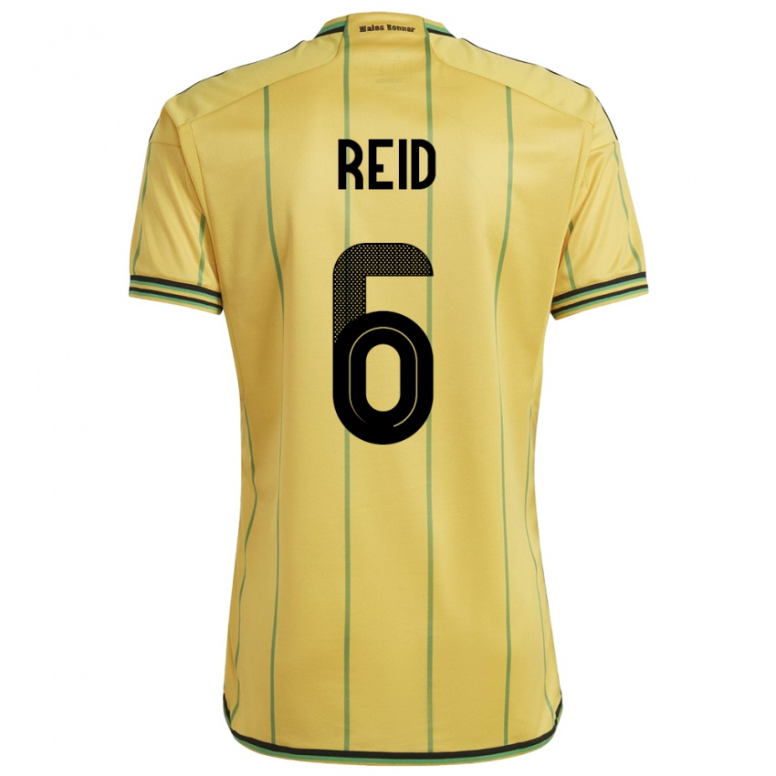 Niño Camiseta Jamaica Lauren Reid #6 Amarillo 1ª Equipación 24-26 La Camisa Perú