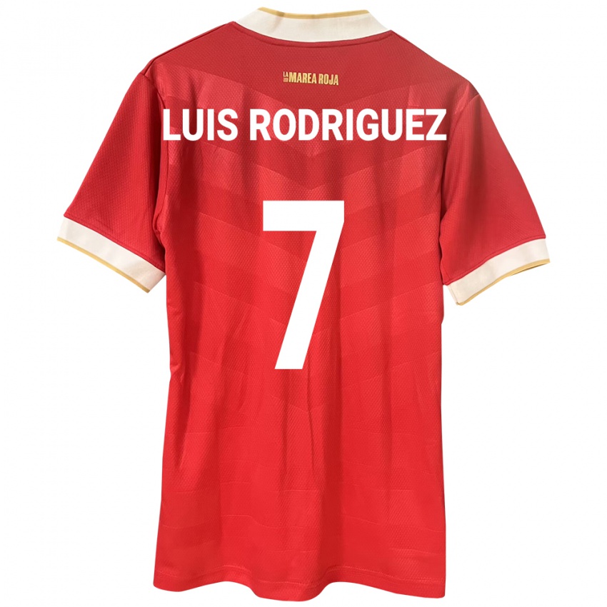 Niño Camiseta Panamá José Luis Rodríguez #7 Rojo 1ª Equipación 24-26 La Camisa Perú