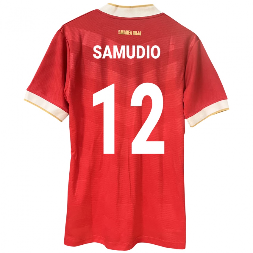 Niño Camiseta Panamá César Samudio #12 Rojo 1ª Equipación 24-26 La Camisa Perú