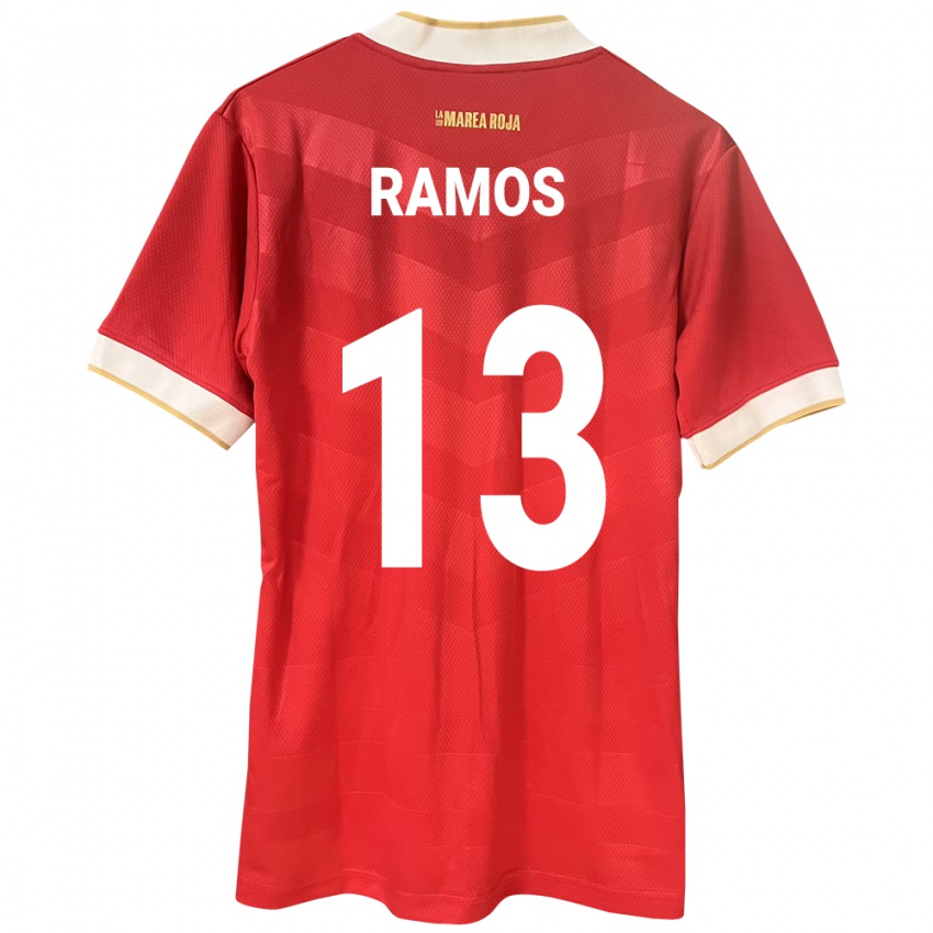 Niño Camiseta Panamá Jiovany Ramos #13 Rojo 1ª Equipación 24-26 La Camisa Perú