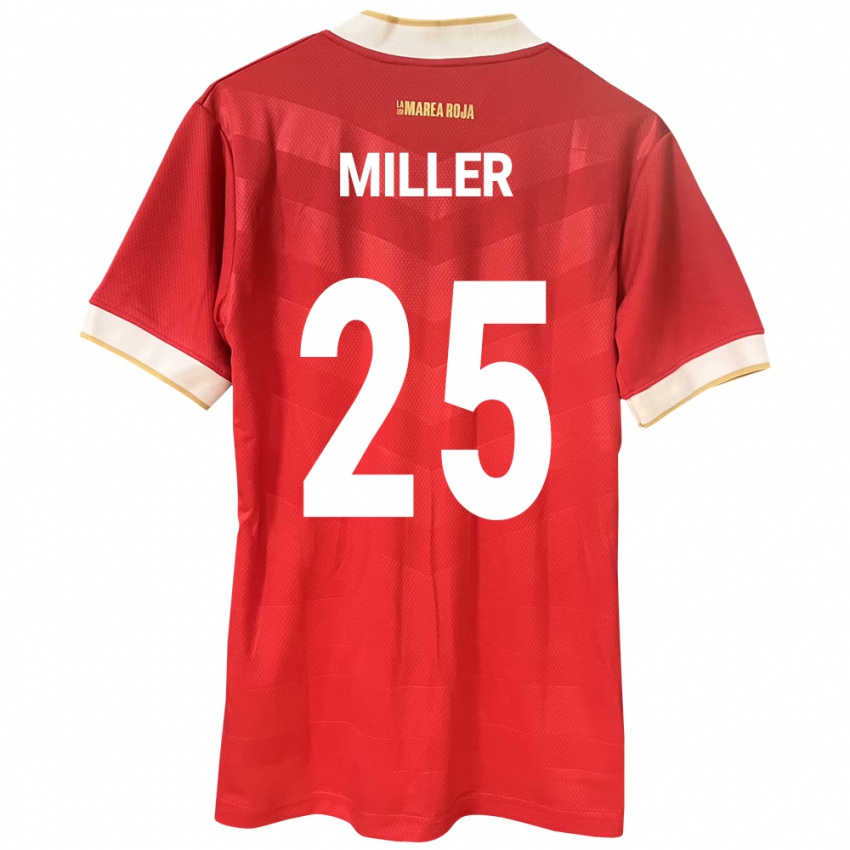 Niño Camiseta Panamá Roderick Miller #25 Rojo 1ª Equipación 24-26 La Camisa Perú