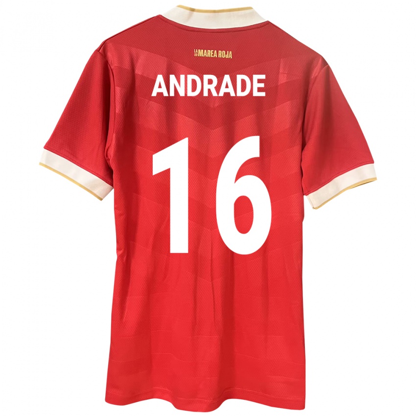 Niño Camiseta Panamá Andrés Andrade #16 Rojo 1ª Equipación 24-26 La Camisa Perú