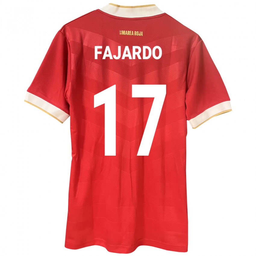 Niño Camiseta Panamá José Fajardo #17 Rojo 1ª Equipación 24-26 La Camisa Perú