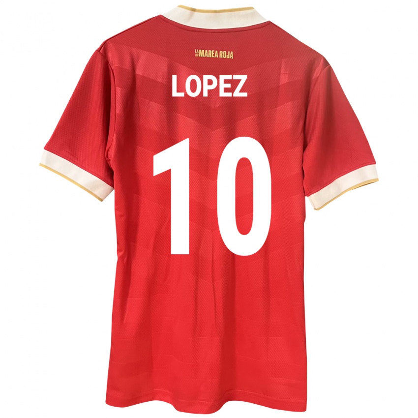 Niño Camiseta Panamá Ovidio Lopez #10 Rojo 1ª Equipación 24-26 La Camisa Perú