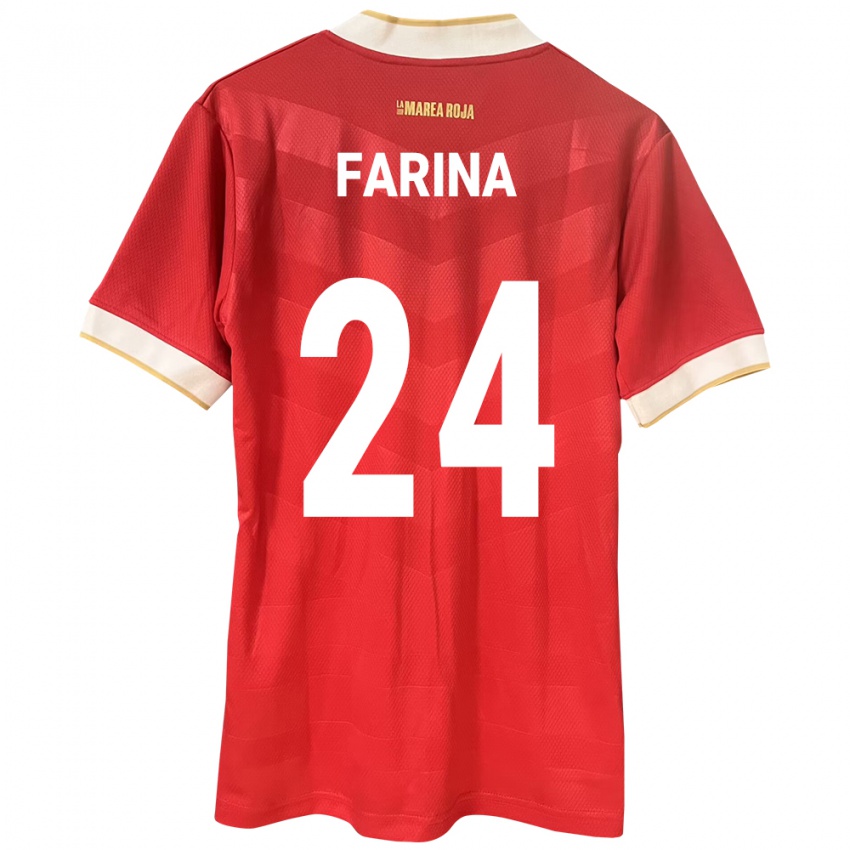 Niño Camiseta Panamá Edgardo Fariña #24 Rojo 1ª Equipación 24-26 La Camisa Perú