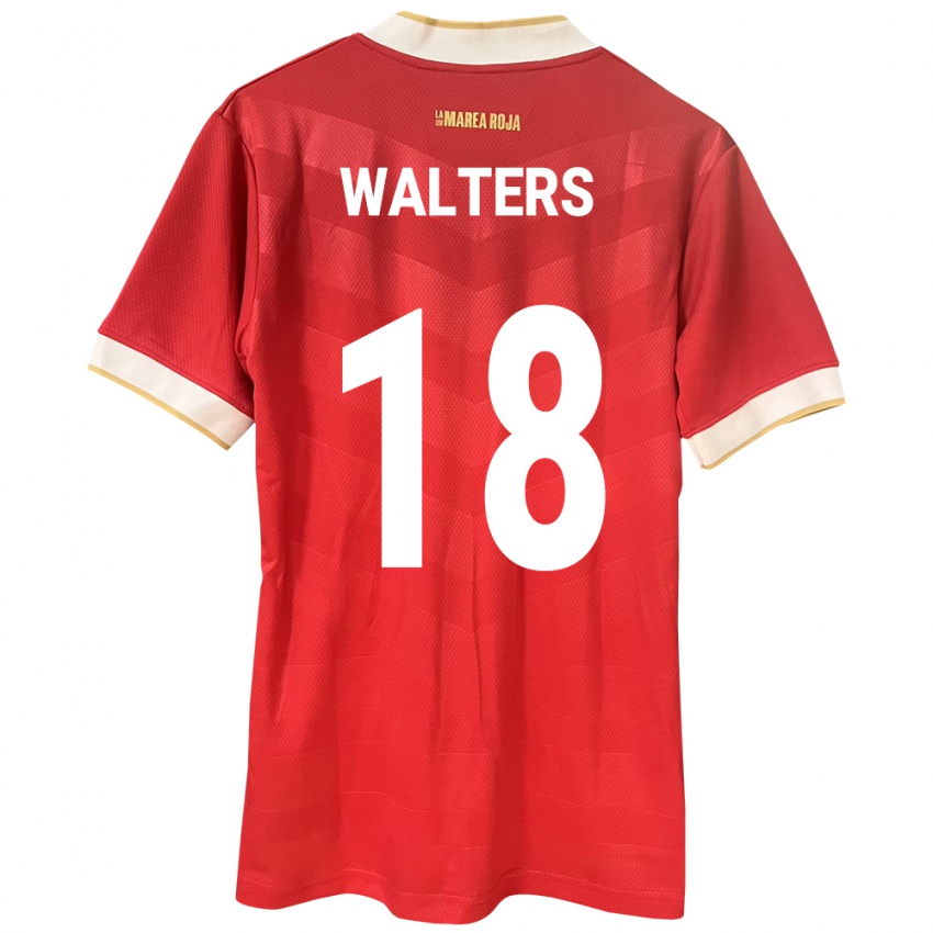 Niño Camiseta Panamá Kairo Walters #18 Rojo 1ª Equipación 24-26 La Camisa Perú