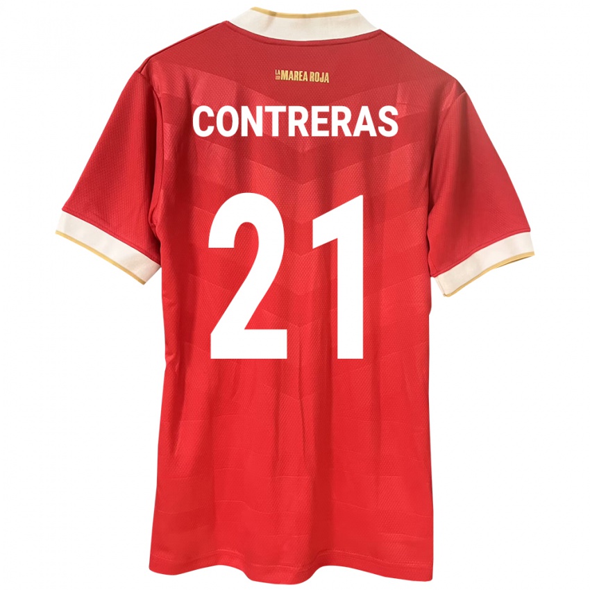 Niño Camiseta Panamá Davis Contreras #21 Rojo 1ª Equipación 24-26 La Camisa Perú