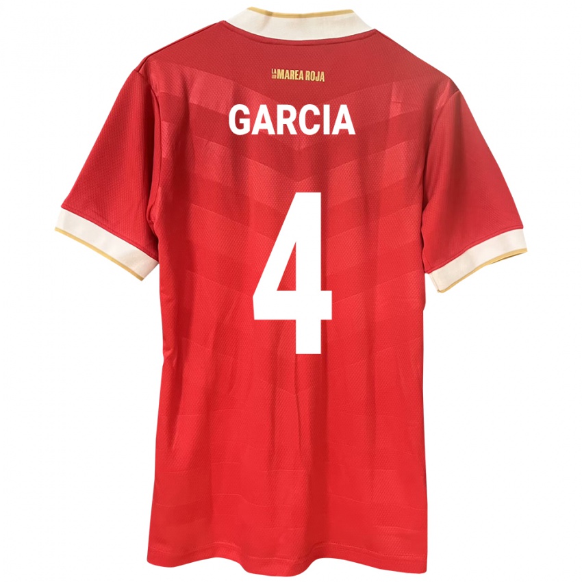 Niño Camiseta Panamá Giancarlos García #4 Rojo 1ª Equipación 24-26 La Camisa Perú