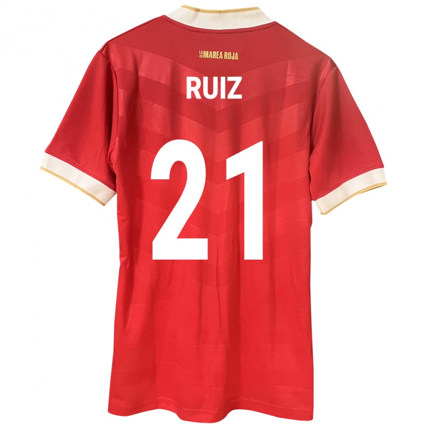 Niño Camiseta Panamá Alberto Ruiz #21 Rojo 1ª Equipación 24-26 La Camisa Perú