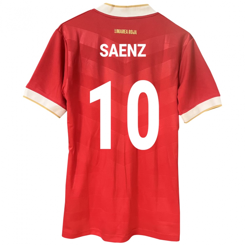 Niño Camiseta Panamá Gloria Sáenz #10 Rojo 1ª Equipación 24-26 La Camisa Perú