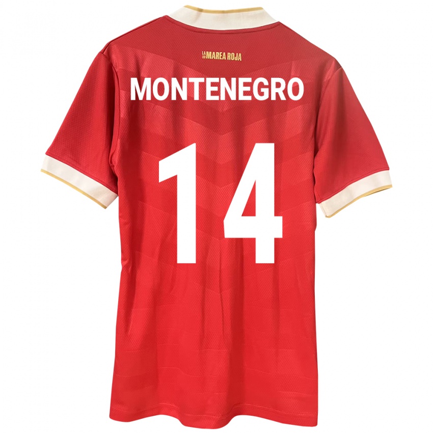 Niño Camiseta Panamá Carmen Montenegro #14 Rojo 1ª Equipación 24-26 La Camisa Perú