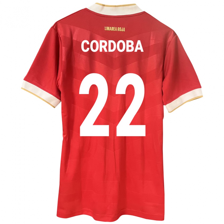 Niño Camiseta Panamá Farissa Córdoba #22 Rojo 1ª Equipación 24-26 La Camisa Perú