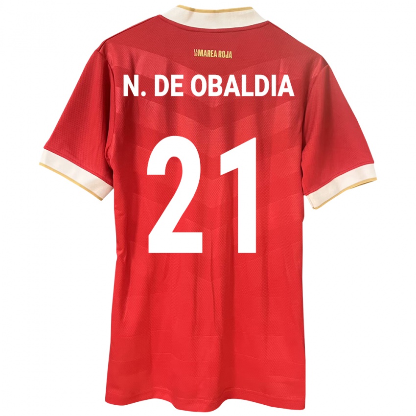 Niño Camiseta Panamá Nicole De Obaldía #21 Rojo 1ª Equipación 24-26 La Camisa Perú