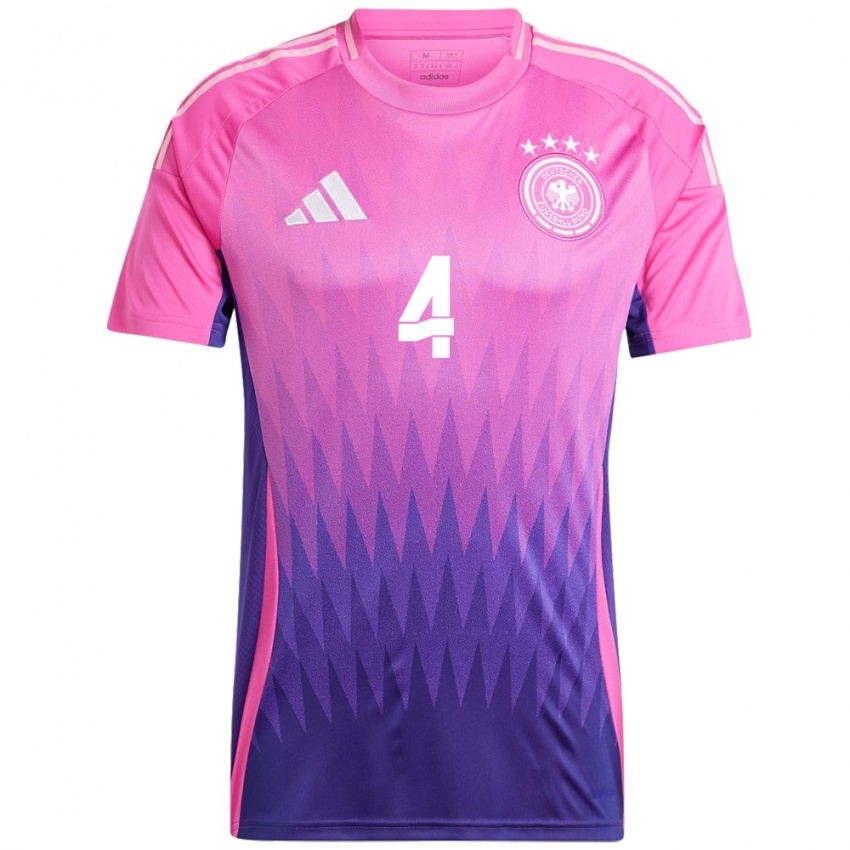 Niño Camiseta Alemania Matthias Ginter #4 Rosado Morado 2ª Equipación 24-26 La Camisa Perú