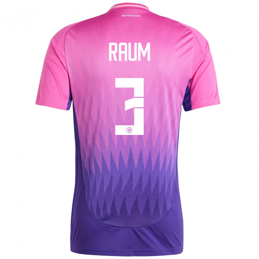 Niño Camiseta Alemania David Raum #3 Rosado Morado 2ª Equipación 24-26 La Camisa Perú