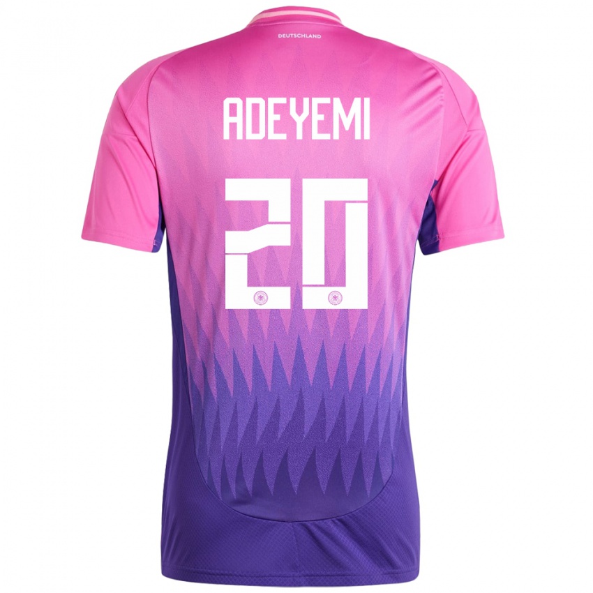 Niño Camiseta Alemania Karim Adeyemi #20 Rosado Morado 2ª Equipación 24-26 La Camisa Perú