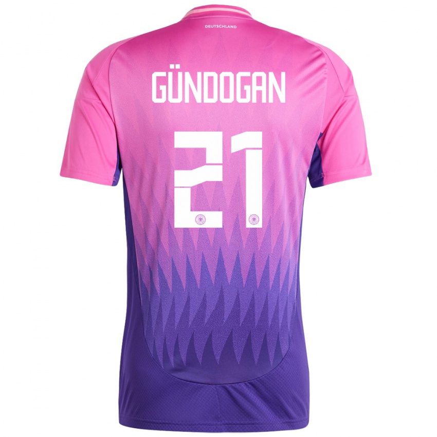 Niño Camiseta Alemania Ilkay Gundogan #21 Rosado Morado 2ª Equipación 24-26 La Camisa Perú