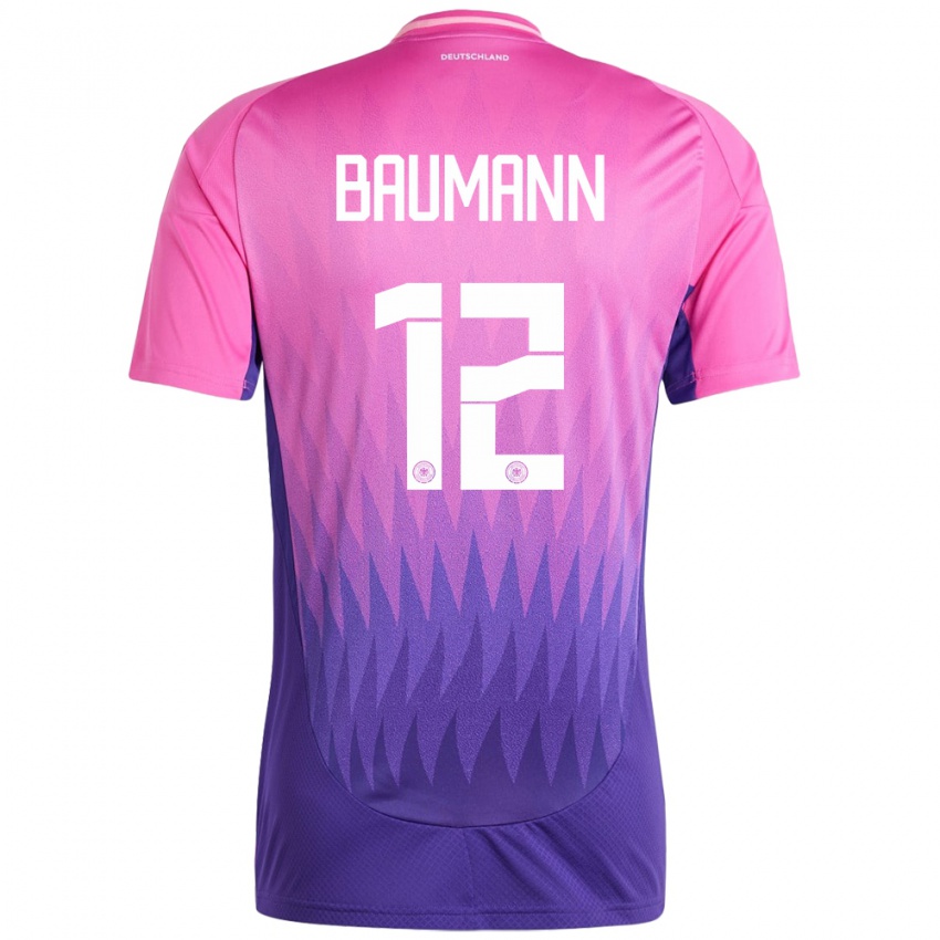 Niño Camiseta Alemania Oliver Baumann #12 Rosado Morado 2ª Equipación 24-26 La Camisa Perú