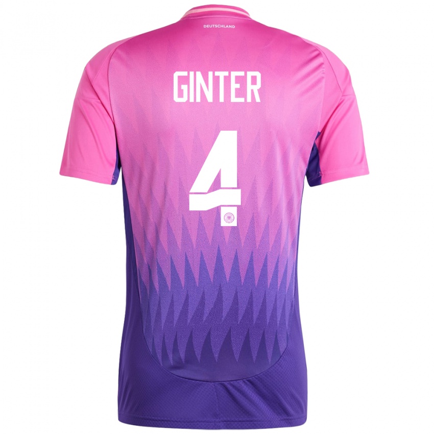 Niño Camiseta Alemania Matthias Ginter #4 Rosado Morado 2ª Equipación 24-26 La Camisa Perú