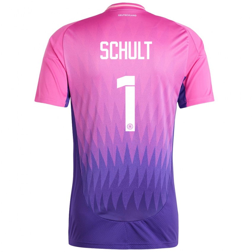 Niño Camiseta Alemania Almuth Schult #1 Rosado Morado 2ª Equipación 24-26 La Camisa Perú