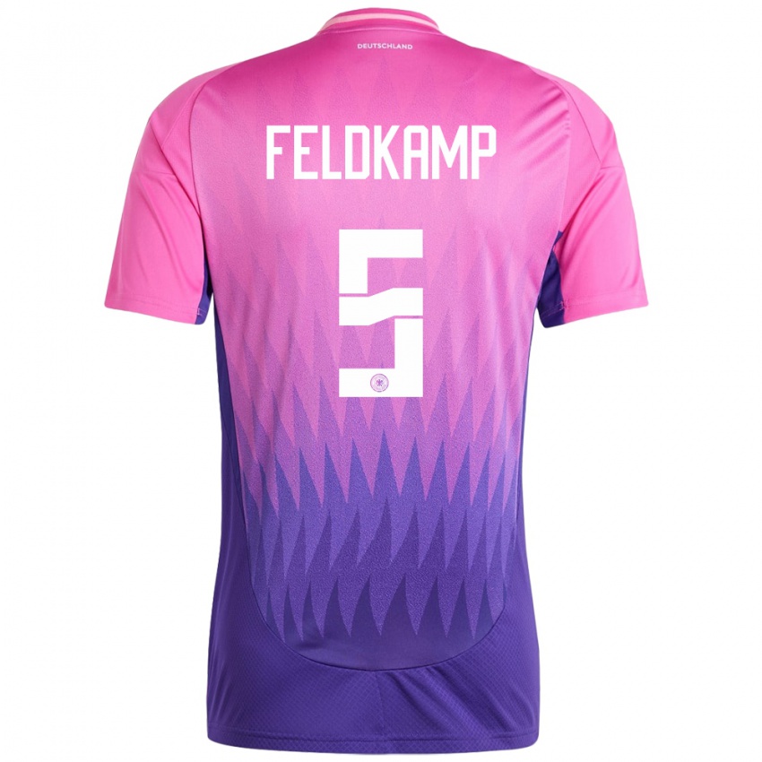 Niño Camiseta Alemania Jana Feldkamp #5 Rosado Morado 2ª Equipación 24-26 La Camisa Perú