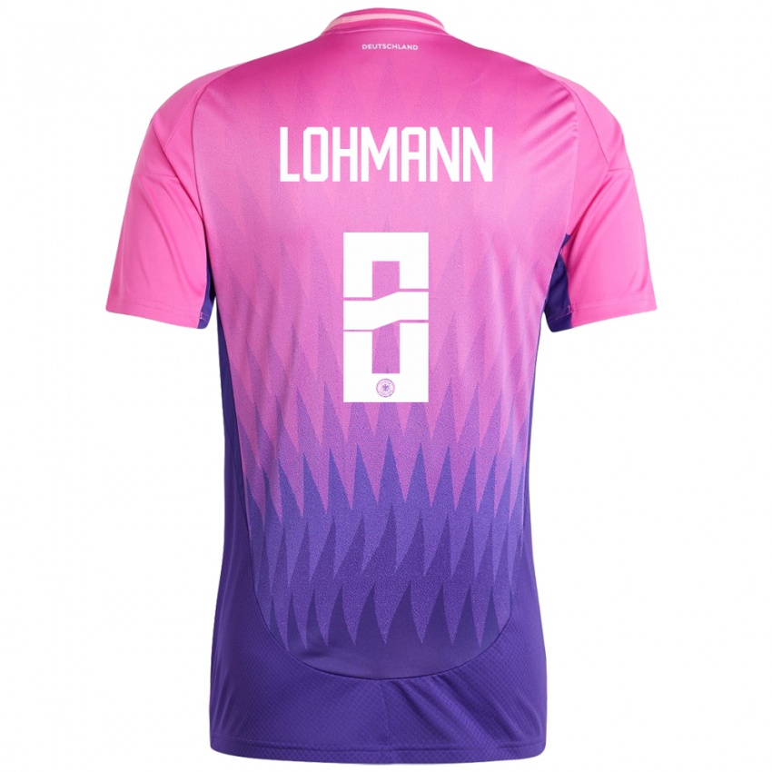 Niño Camiseta Alemania Sydney Lohmann #8 Rosado Morado 2ª Equipación 24-26 La Camisa Perú