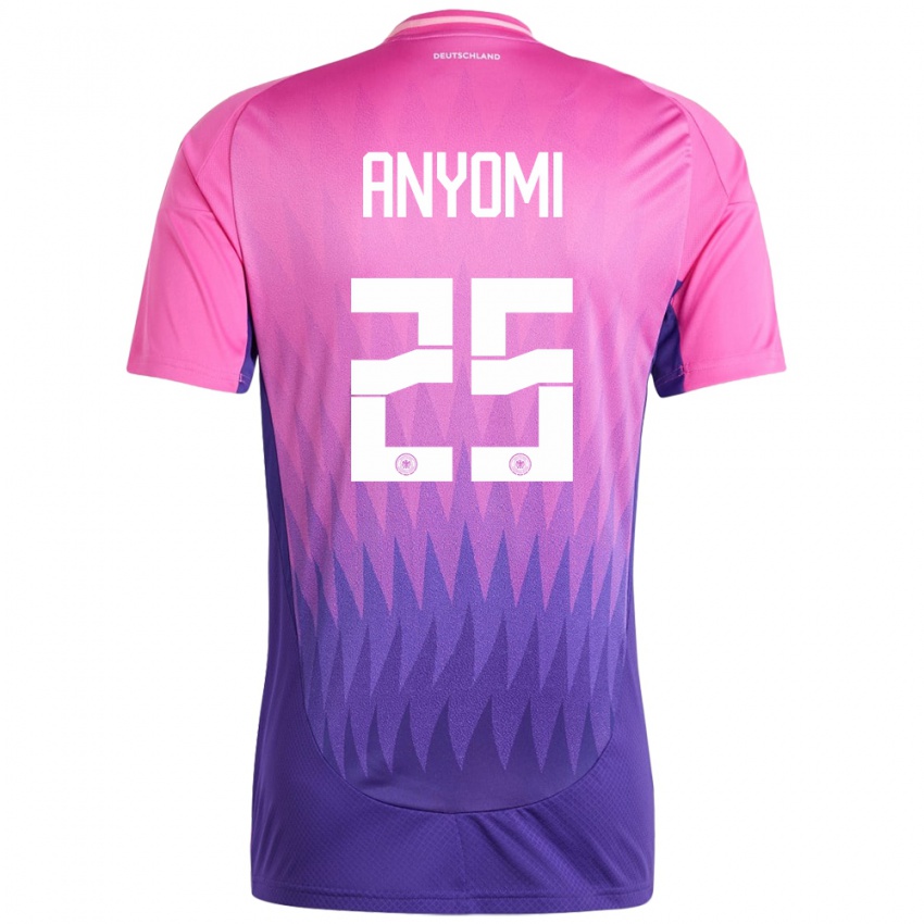 Niño Camiseta Alemania Nicole Anyomi #25 Rosado Morado 2ª Equipación 24-26 La Camisa Perú