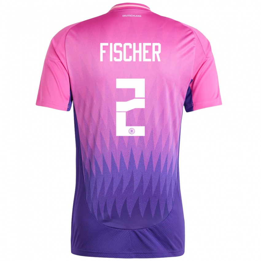 Niño Camiseta Alemania Kilian Fischer #2 Rosado Morado 2ª Equipación 24-26 La Camisa Perú