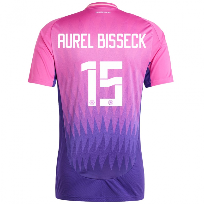 Niño Camiseta Alemania Yann Aurel Bisseck #15 Rosado Morado 2ª Equipación 24-26 La Camisa Perú