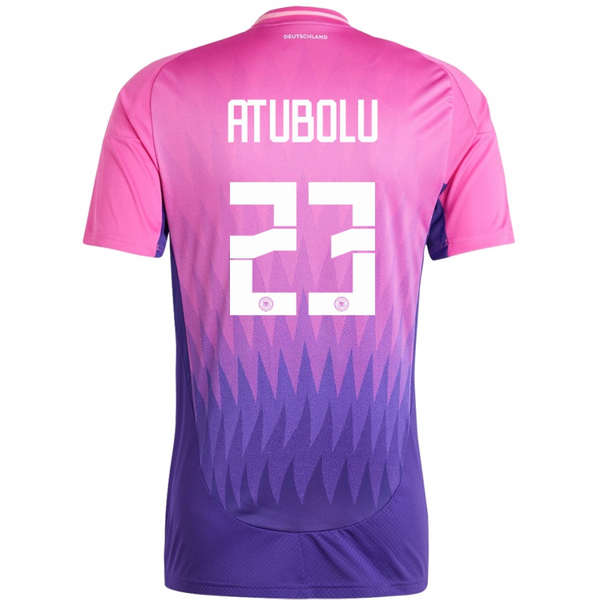 Niño Camiseta Alemania Noah Atubolu #23 Rosado Morado 2ª Equipación 24-26 La Camisa Perú